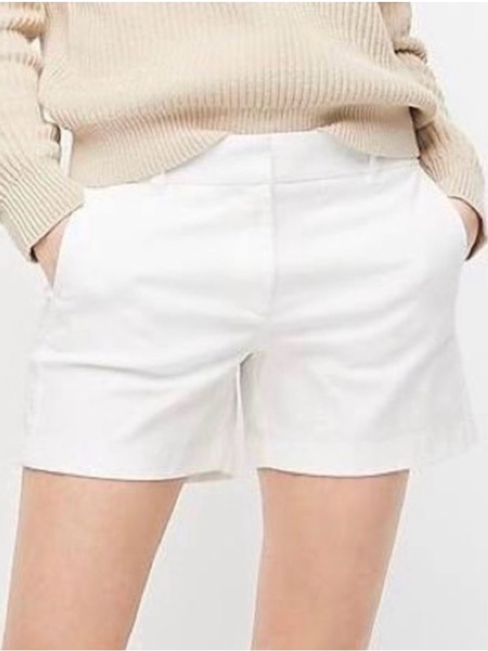 J. Crew Womens Chino Shorts in White with 4 “ Inch Inseam